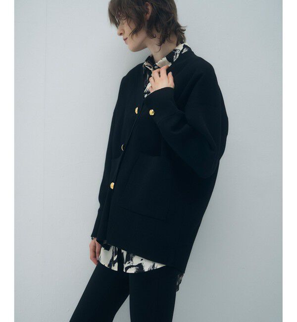 ADAM ET ROPE'「【再入荷】・【サステナブル】ロゴボタンミドルカーディガン」|カーディガン|