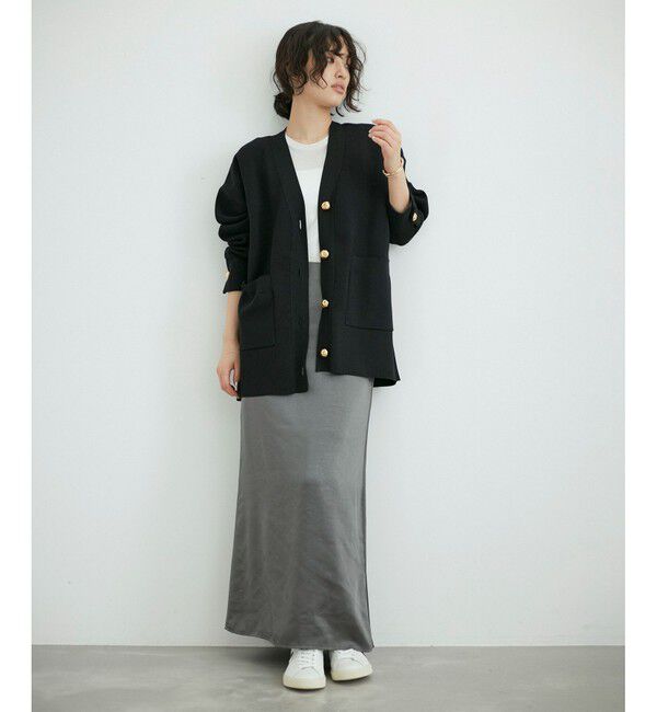 ADAM ET ROPE'「【再入荷】・【サステナブル】ロゴボタンミドルカーディガン」|カーディガン|