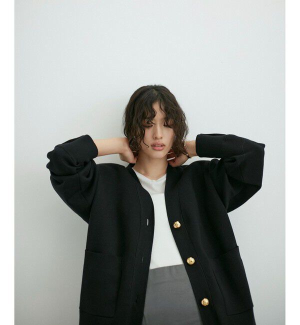 ADAM ET ROPE'「【再入荷】・【サステナブル】ロゴボタンミドルカーディガン」|カーディガン|