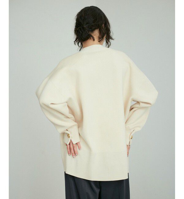 ADAM ET ROPE'「【再入荷】・【サステナブル】ロゴボタンミドルカーディガン」|カーディガン|