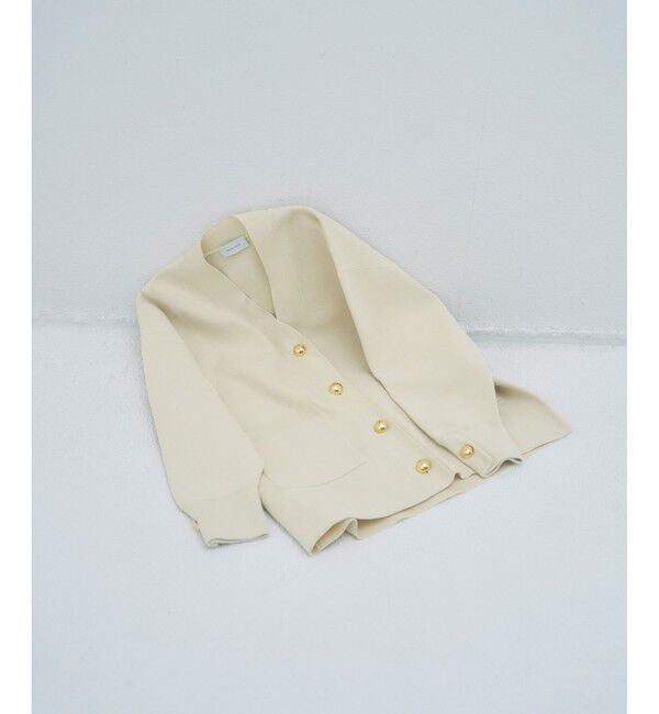 ADAM ET ROPE'「【再入荷】・【サステナブル】ロゴボタンミドルカーディガン」|カーディガン|