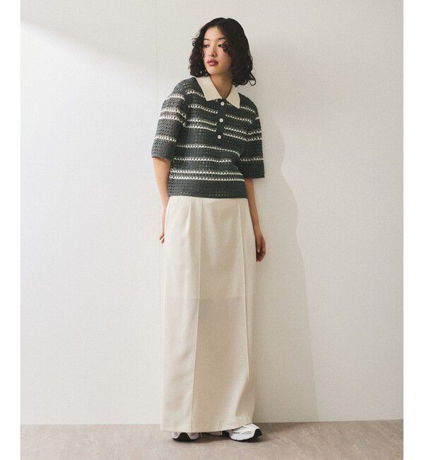 ADAM ET ROPE'「【WEB限定】クロシェニットポロ」|ニット・セーター|