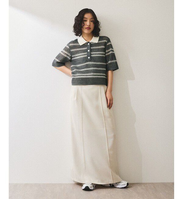 ADAM ET ROPE'「【WEB限定】クロシェニットポロ」|ニット・セーター|