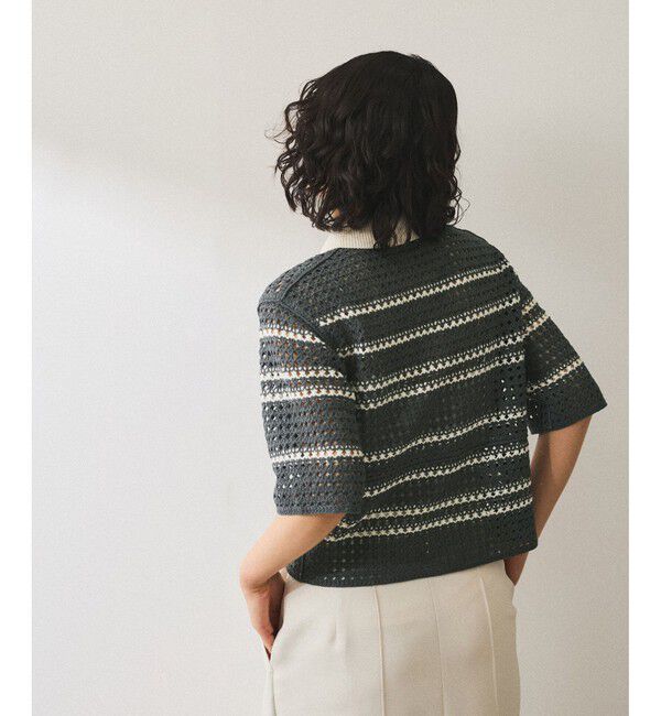 ADAM ET ROPE'「【WEB限定】クロシェニットポロ」|ニット・セーター|