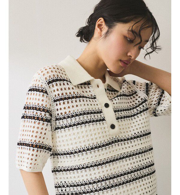 ADAM ET ROPE'「【WEB限定】クロシェニットポロ」|ニット・セーター|オフサブ