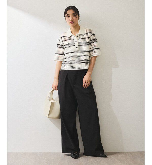 ADAM ET ROPE'「【WEB限定】クロシェニットポロ」|ニット・セーター|