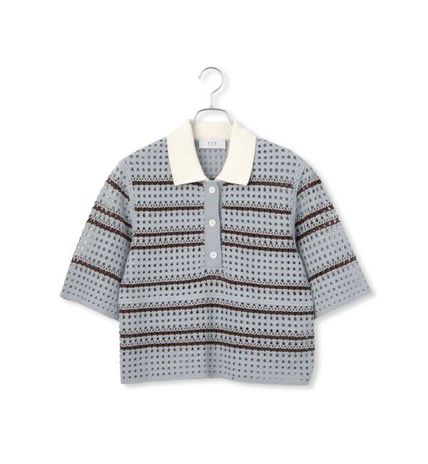 ADAM ET ROPE'「【WEB限定】クロシェニットポロ」|ニット・セーター|