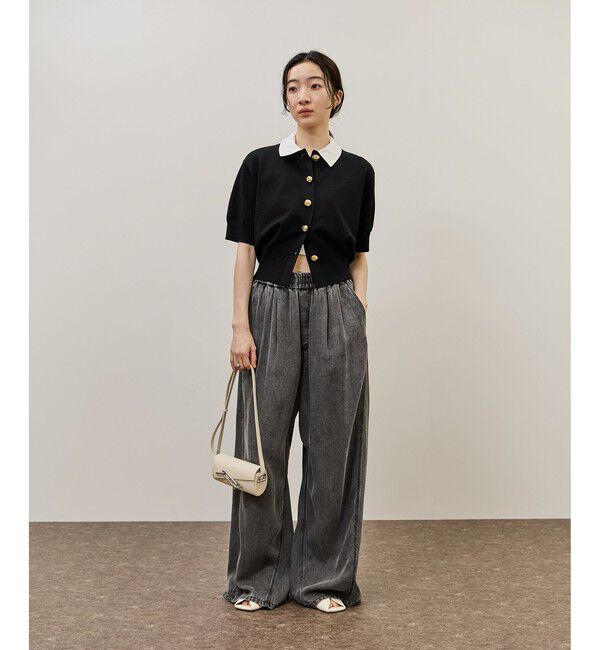 ADAM ET ROPE'「【サステナブル】2WAYカラー付カーディガン」|カーディガン|