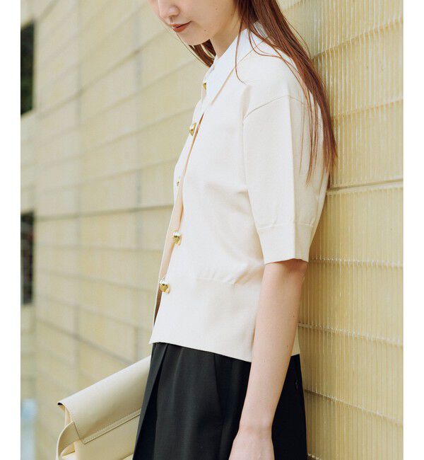 ADAM ET ROPE'「【サステナブル】2WAYカラー付カーディガン」|カーディガン|