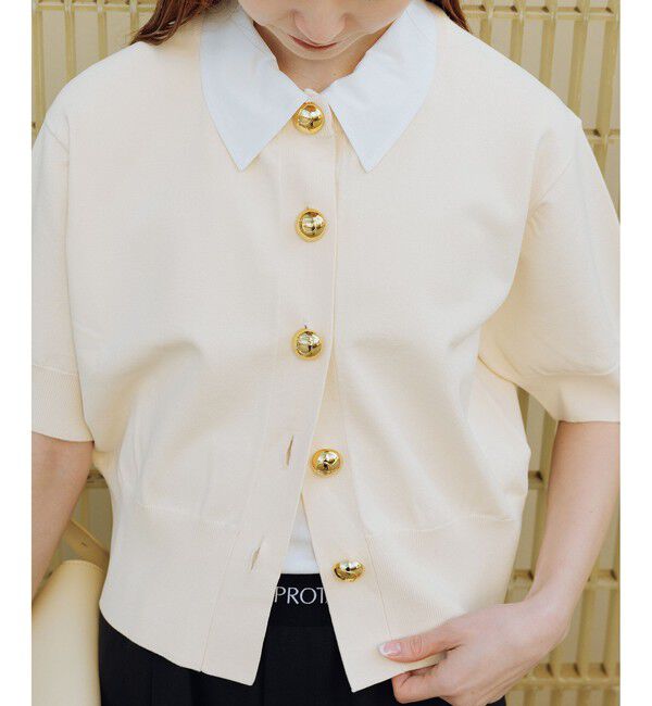 ADAM ET ROPE'「【サステナブル】2WAYカラー付カーディガン」|カーディガン|