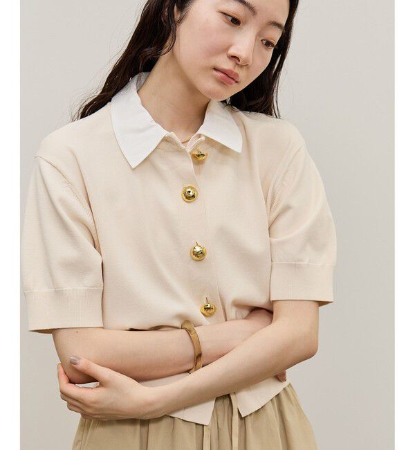 ADAM ET ROPE'「【サステナブル】2WAYカラー付カーディガン」|カーディガン|