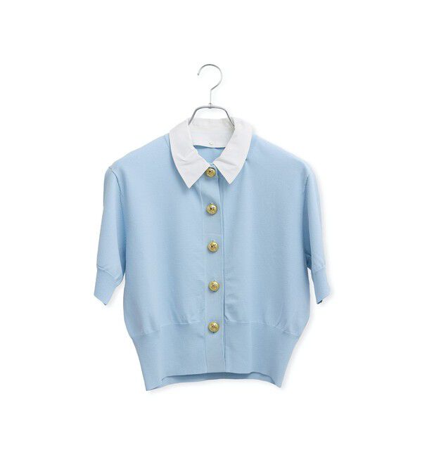 ADAM ET ROPE'「【サステナブル】2WAYカラー付カーディガン」|カーディガン|