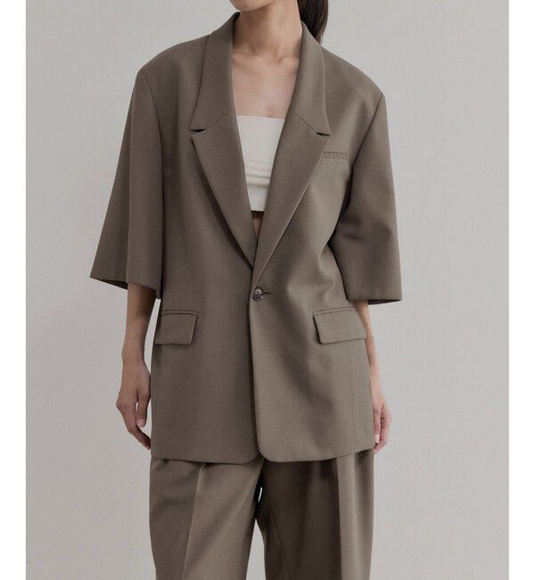 ADAM ET ROPE'「【EMOELLE】ハーフスリーブジャケット」|テーラードジャケット|