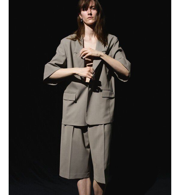 ADAM ET ROPE'「【EMOELLE】ハーフスリーブジャケット」|テーラードジャケット|