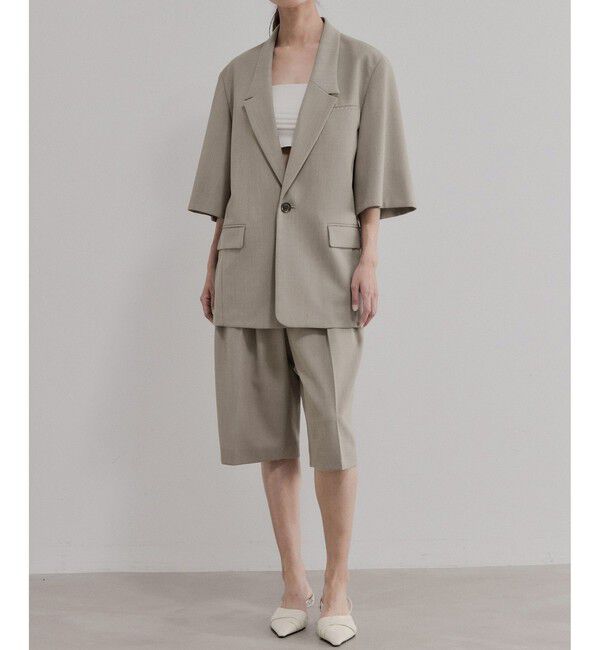 ADAM ET ROPE'「【EMOELLE】ハーフスリーブジャケット」|テーラードジャケット|