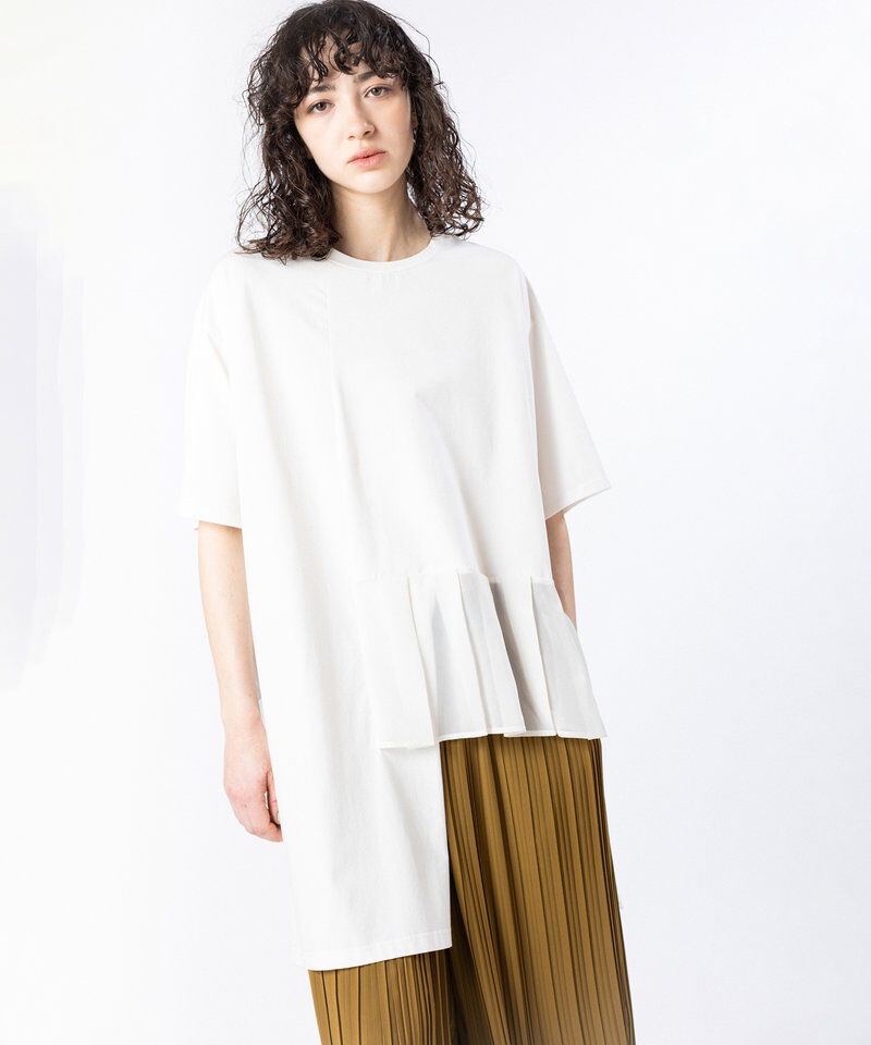  「アシンメトリー切替Tシャツ」|Tシャツ・カットソー|