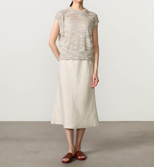 UNFIL「UNFIL | リネンシルク メランジニットベスト WOMEN」|ベスト・ジレ|