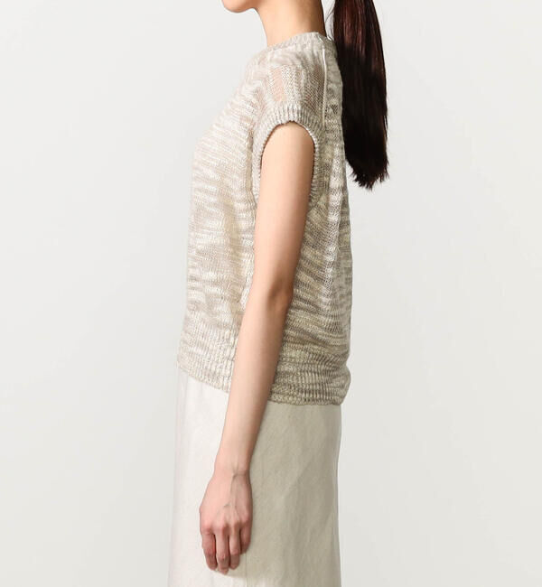 UNFIL「UNFIL | リネンシルク メランジニットベスト WOMEN」|ベスト・ジレ|