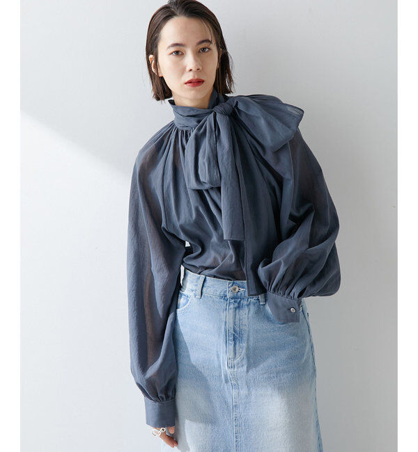  「ローンボウタイブラウス」|シャツ・ブラウス|ブルー