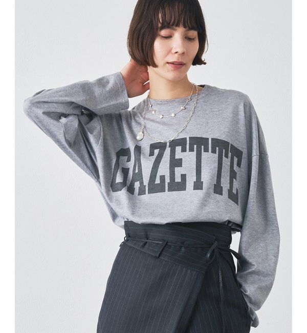  「GAZETTEロングTシャツ」|Tシャツ・カットソー|ライトグレー