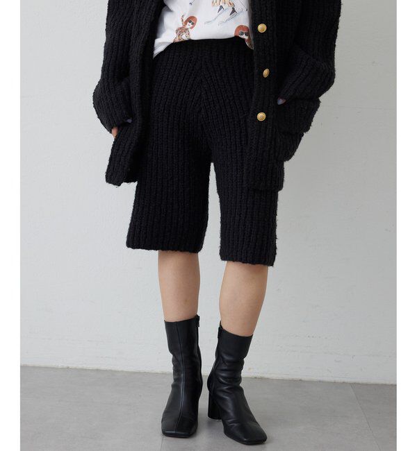 THE PAUSE「【THE PAUSE】ニットハーフパンツ」|チノ|ブラック