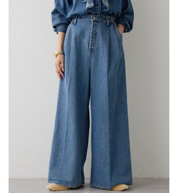  「ワイドデニムイージーパンツ」|デニム|ブルー