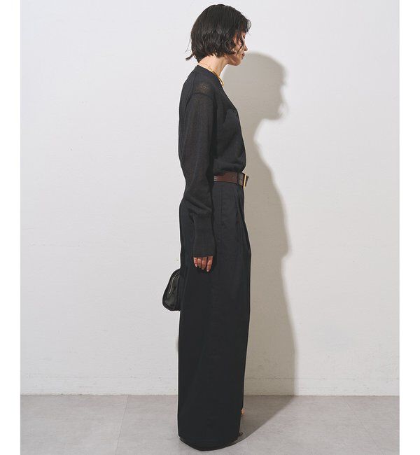  「Vネックペーパーヤーンカーディガン」|ニット・セーター|