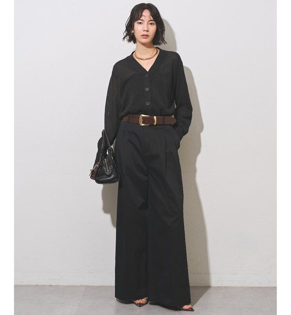  「Vネックペーパーヤーンカーディガン」|ニット・セーター|