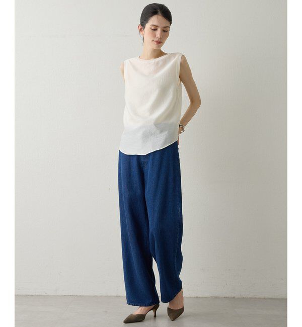 Drawing Numbers「【Drawing Numbers】シャイニーシースルーノースリーブブラウス」|シャツ・ブラウス|