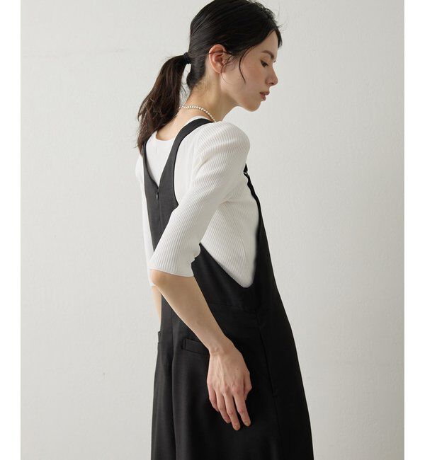 Drawing Numbers「【Drawing Numbers】フェイクリネンサロペットワンピース」|ワンピース|