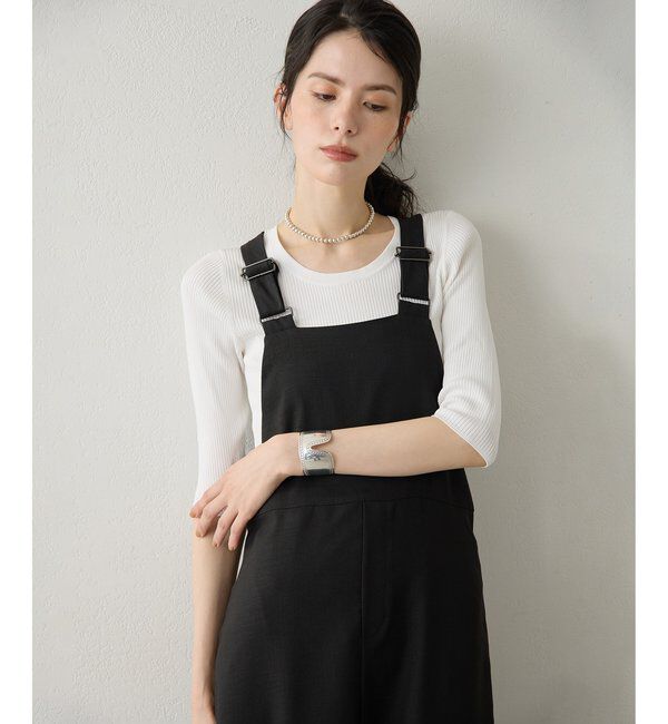 Drawing Numbers「【Drawing Numbers】フェイクリネンサロペットワンピース」|ワンピース|