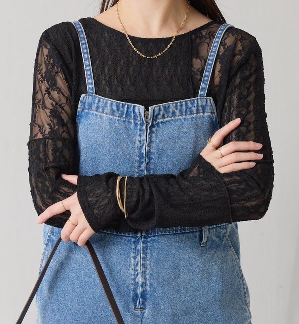  「QanosレースパッチワークロンT」|Tシャツ・カットソー|