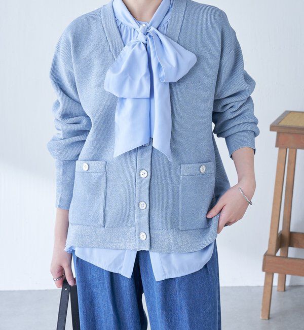  「ツヤボタンカーディガン」|ニット・セーター|