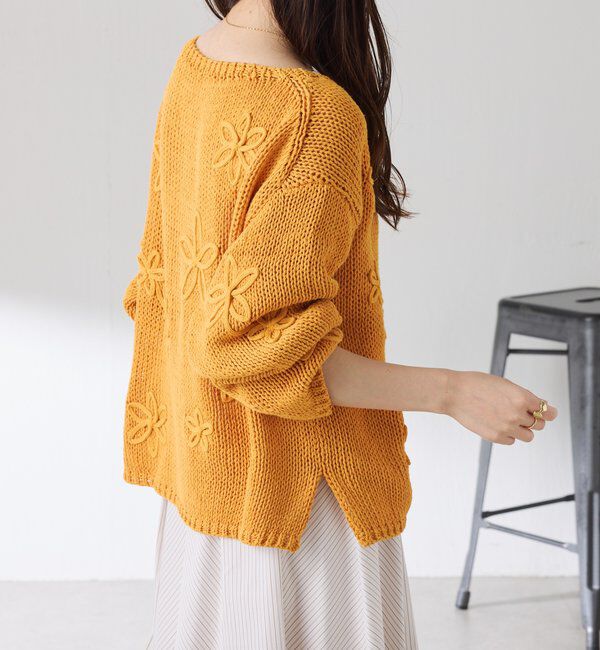  「フラワールーズコットン混ニット」|ニット・セーター|