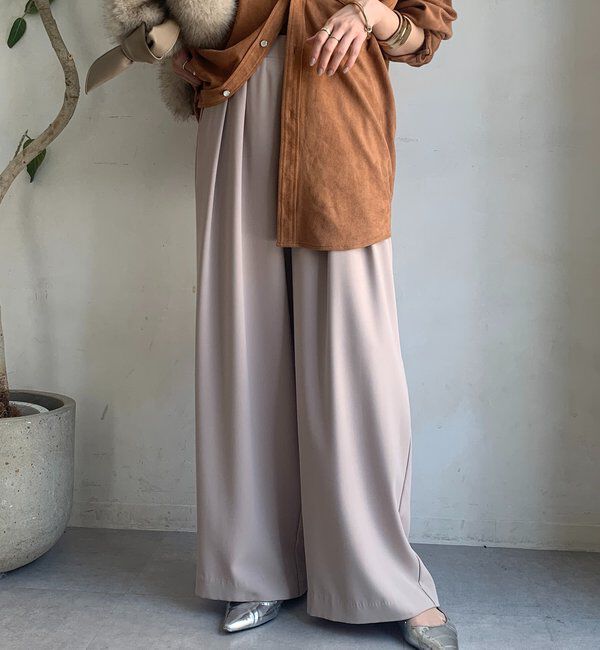  「【累計販売数3万枚突破/21色4サイズ展開！】タックワイドパンツ」|チノ|