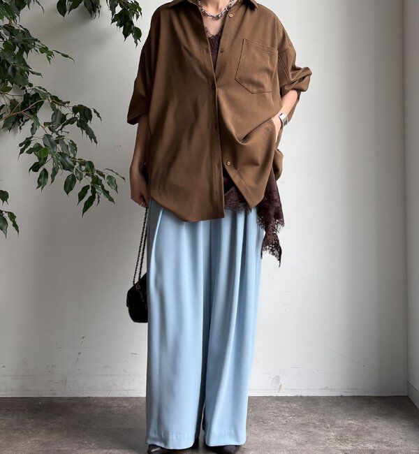  「【累計販売数3万枚突破/21色4サイズ展開！】タックワイドパンツ」|チノ|