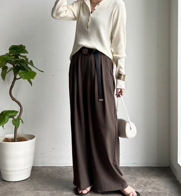  「【累計販売数3万枚突破/21色4サイズ展開！】タックワイドパンツ」|チノ|