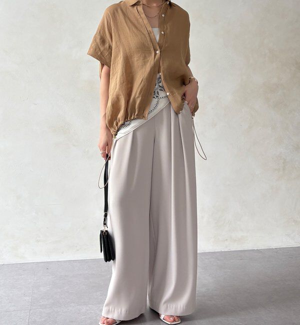  「【累計販売数3万枚突破/21色4サイズ展開！】タックワイドパンツ」|チノ|