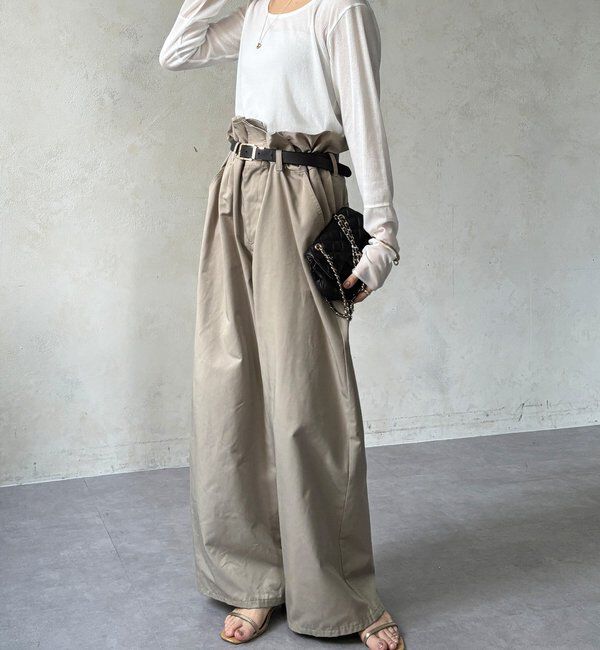  「【柔らかい着心地】袖シアーリブTEE」|Tシャツ・カットソー|