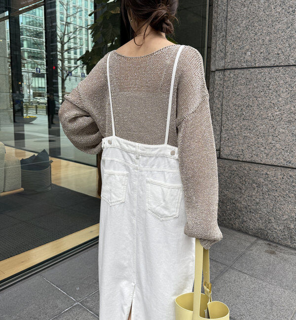  「裾フリンジデニムジャンスカ」|ワンピース|