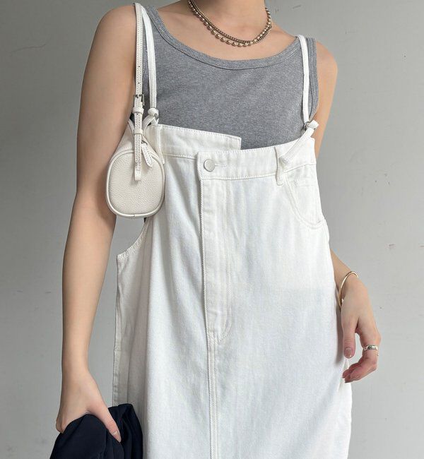  「裾フリンジデニムジャンスカ」|ワンピース|