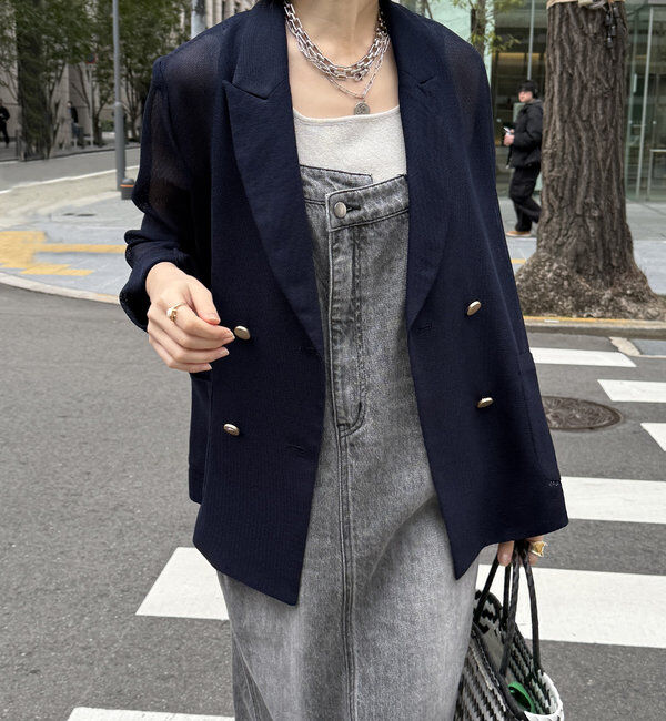  「裾フリンジデニムジャンスカ」|ワンピース|