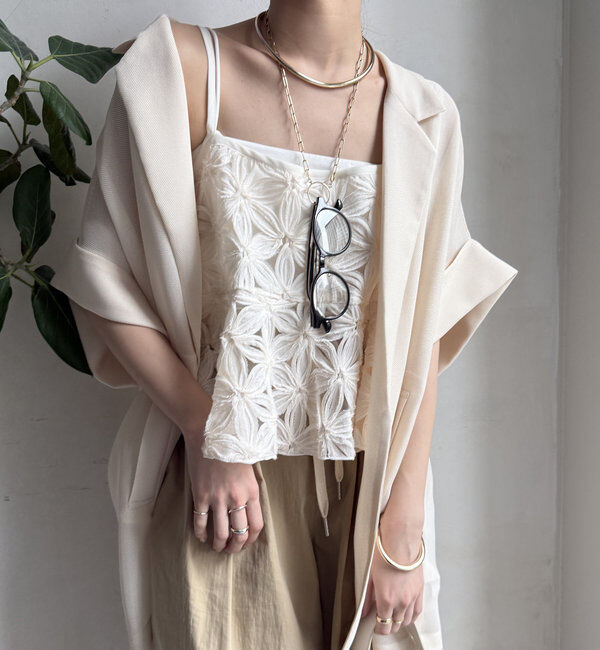  「【WEB限定】チュールフラワーキャミ」|シャツ・ブラウス|