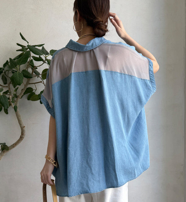  「リヨセルデニムバック切替シャツ」|シャツ・ブラウス|