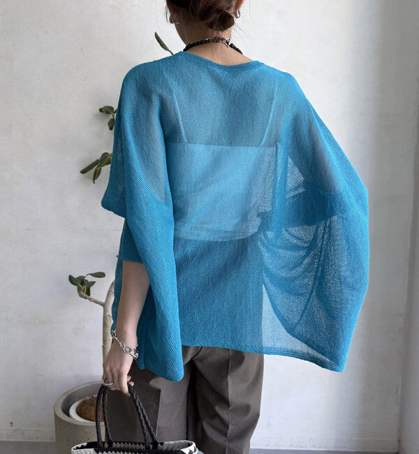  「ストローヤーンポンチョニット」|ニット・セーター|