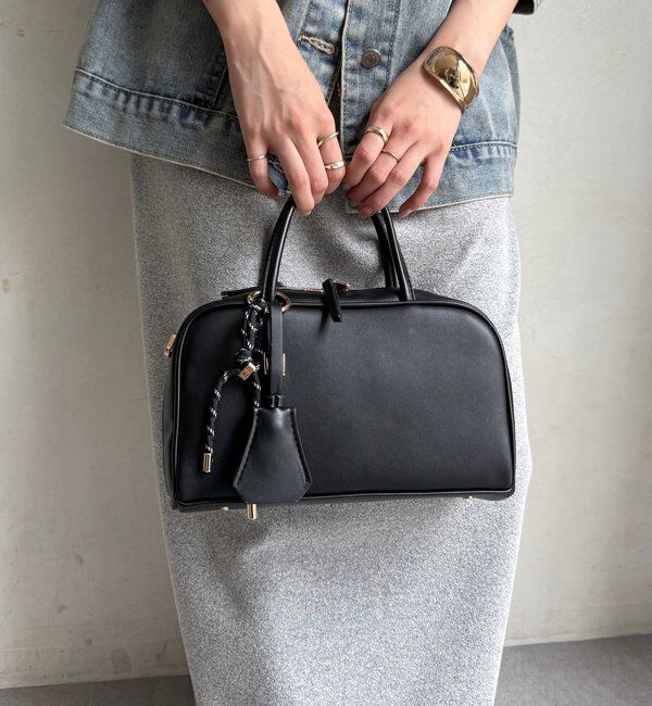  「チャーム付横長ボストン」|トートバッグ|