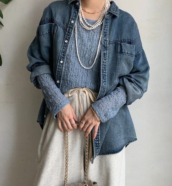  「リンクルフラワーシャーリングプルオーバー」|Tシャツ・カットソー|