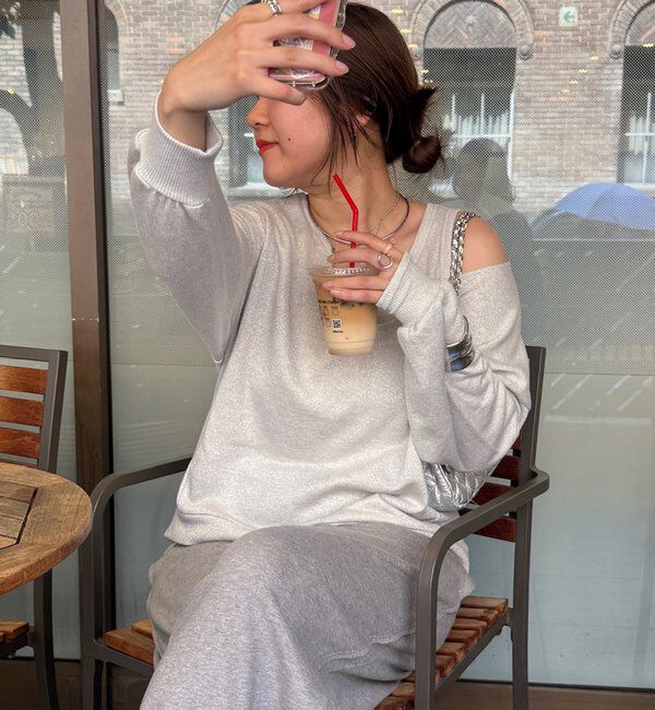  「【新色追加/インフルエンサーSAKURA企画】ラメスウェットタンクセット」|Tシャツ・カットソー|