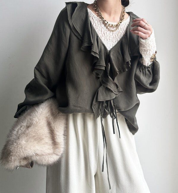  「キュプラフリルブラウス」|シャツ・ブラウス|