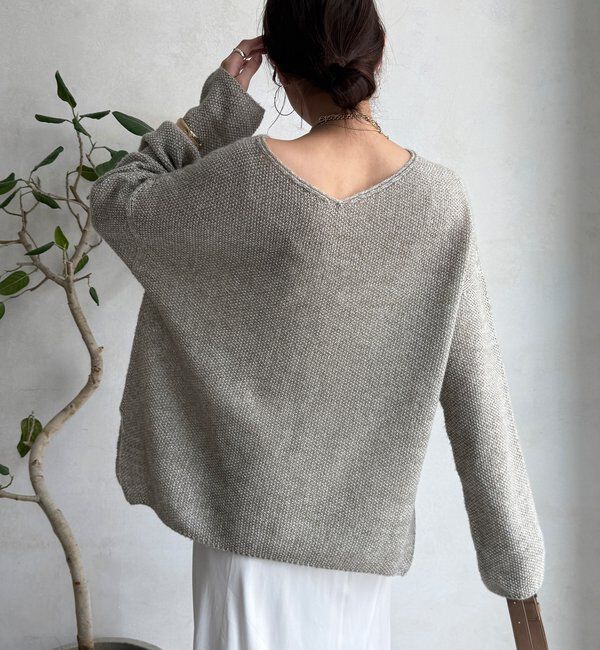  「ウールメランジ鹿の子プルオーバー」|ニット・セーター|
